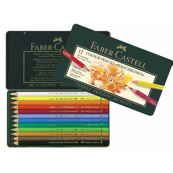 Image of Färgpennset Faber-Castell POLYCHROMOS 12 pennor  9210 (3F) 110012 4005401100126