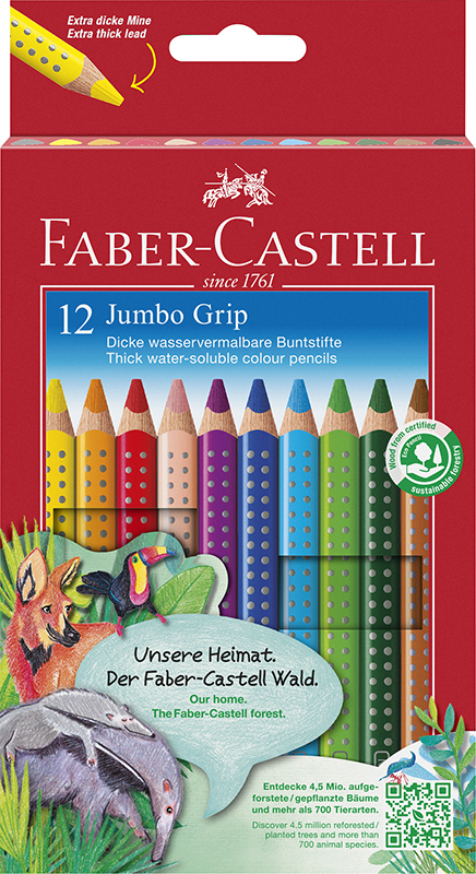 Image of Färgpennset Faber-Castell Jumbo Grip cardboard/12x 110912 4005401109129