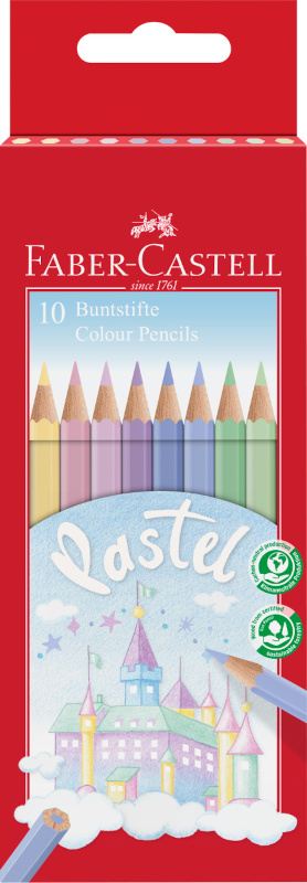 Image of Färgpennset Faber-Castell Colour pencils pastel hexagonal 10 box (111211) 111211F 4005401112112