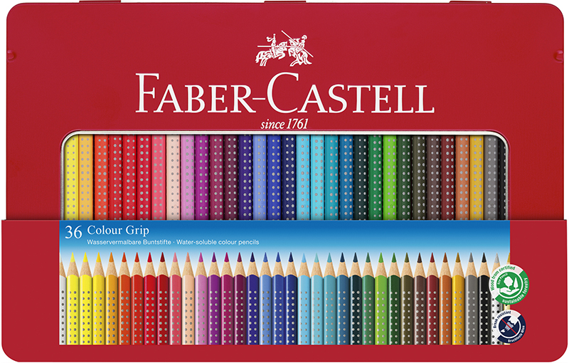 Image of Färgpennset Faber-Castell Col.pencil Colour Grip 36 pcs tin 112435 4005401124351