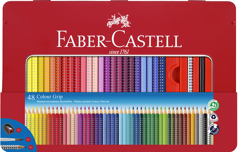 Image of Färgpennset Faber-Castell Col.pencil Colour Grip 48 pcs tin 112448 4005401124481