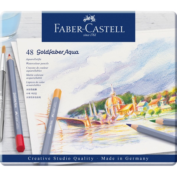 Image of Akvarellpennset Goldfaber Aqua tin of 48 114648 4005401146483