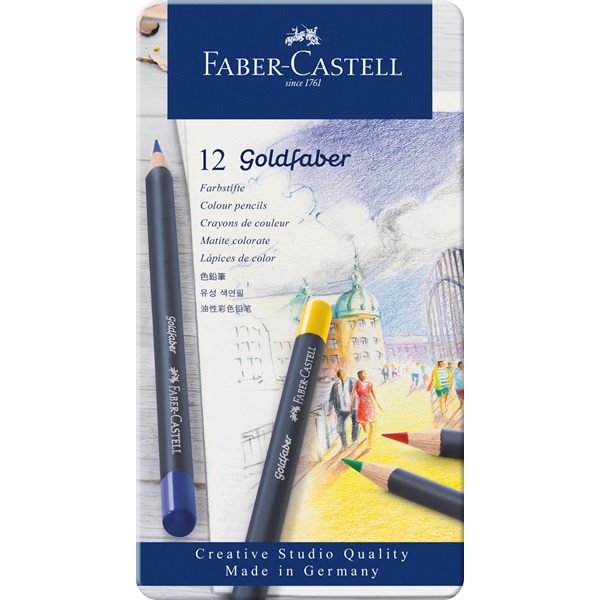Image of Färgpennset Goldfaber tin of 12 (5F) 114712 4005401147121