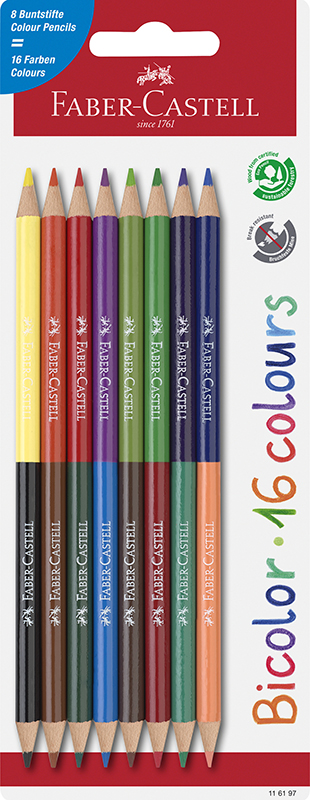 Image of Färgpennset Faber-Castell Col.pencil Bicolor 8x BC 116197 4005401161974
