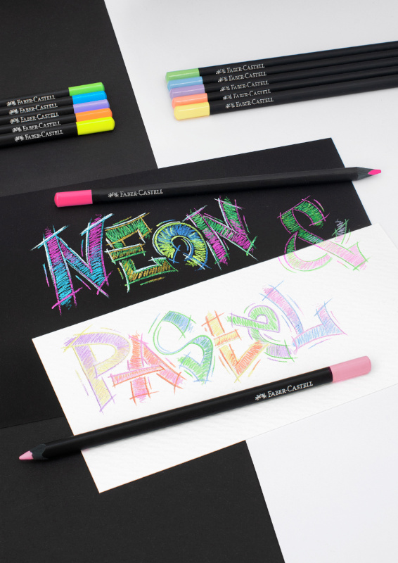 Image of Färgpennset Faber-Castell Col. pencils Black Edition Neon + Pastel 116410 4005401164104