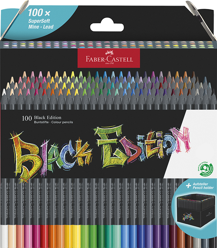 Image of Färgpennset Faber-Castell Redline Black Edition 100x (116411) 116411F 4005401164111