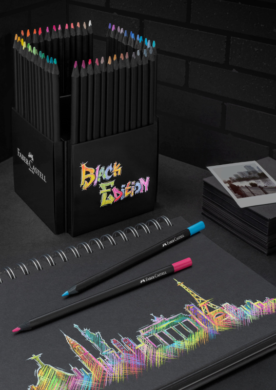Image of Färgpennset Faber-Castell Colour Pencils Black Edition 50 färger 116450 4005401164500