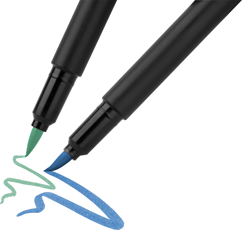 Image of Färgpennset Faber-Castell Redline Brush pens Black Edition set 10x 116451 4005401164517