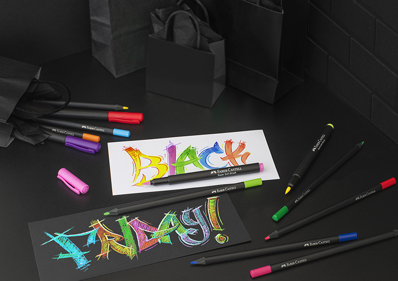 Image of Färgpennset Faber-Castell Redline Felt tip pen Black Edition set 20x 116452 4005401164524