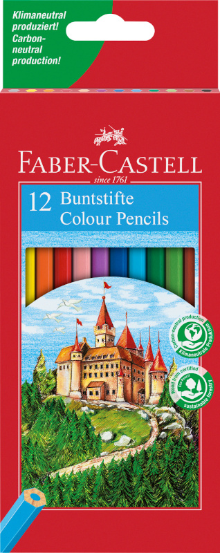 Image of Färgpenna Faber-Castell Redline Slott pencil etui med 12 pennor (5F) 120112 7891360580089