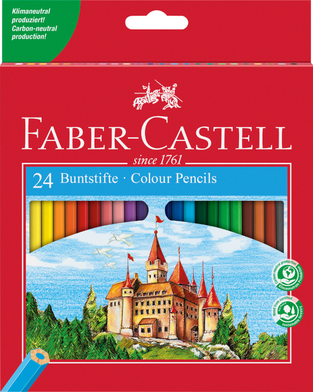 Image of Färgpenna Faber-Castell Redline Slott pencil etui med 24 pennor (5F) 120124 7891360580065