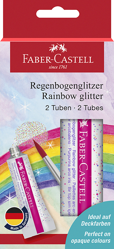 Image of Färgset Faber-Castell Glitter Rainbow tube 12ml 2xBC 125089 4005401250890