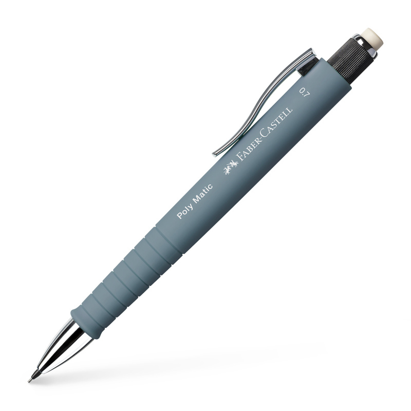 Image of Stiftpenna Faber-Castell Poly Matic 0,7 mm, Grå (5F) 133388 6933256643681