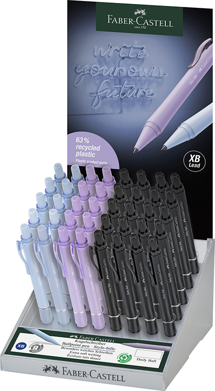 Image of Ställ Kulspetspenna Faber-Castell Daily Ball XB 40xPOS 140691 4005401406914
