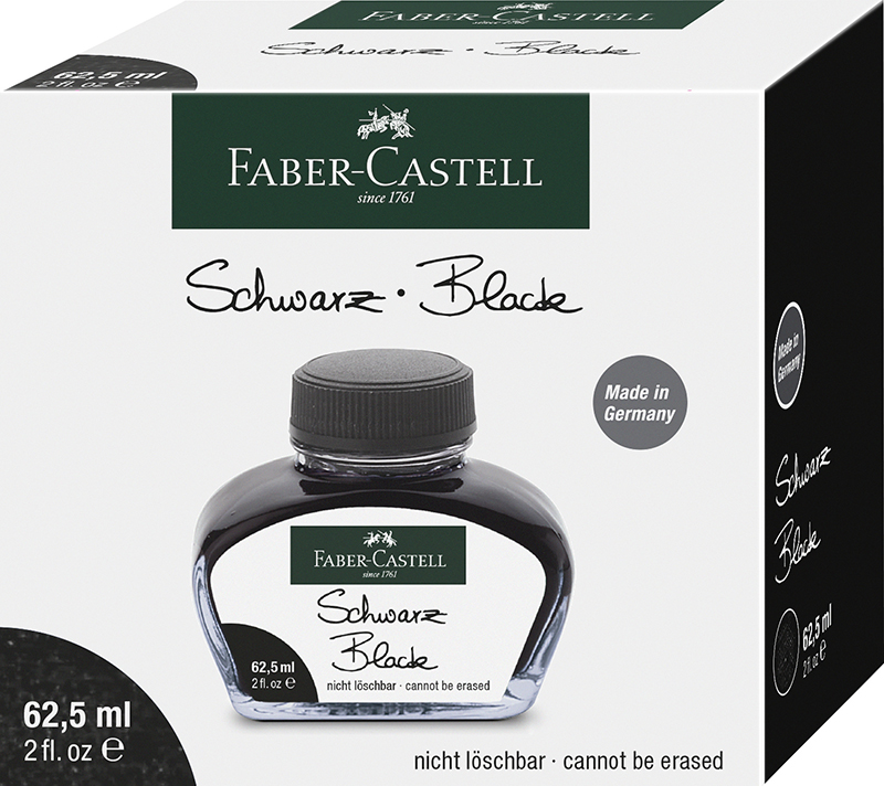 Image of Bläck Faber-Castell glasflaska Ink glass 62,5 ml Black 148700 4005401487005