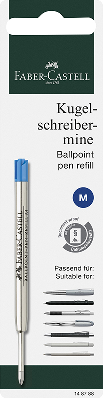 Image of Patron Faber-Castell Kulspets Blå M, blister (5F) 148788 4005401487883