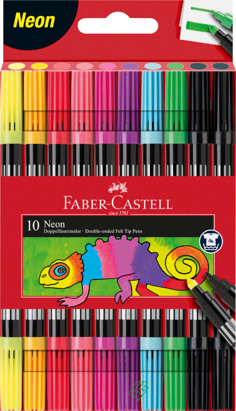 Image of Fiberpennset Faber-Castell Redline Dubbelspets NEON Etui/10 St (10F) 151109 4005401511090