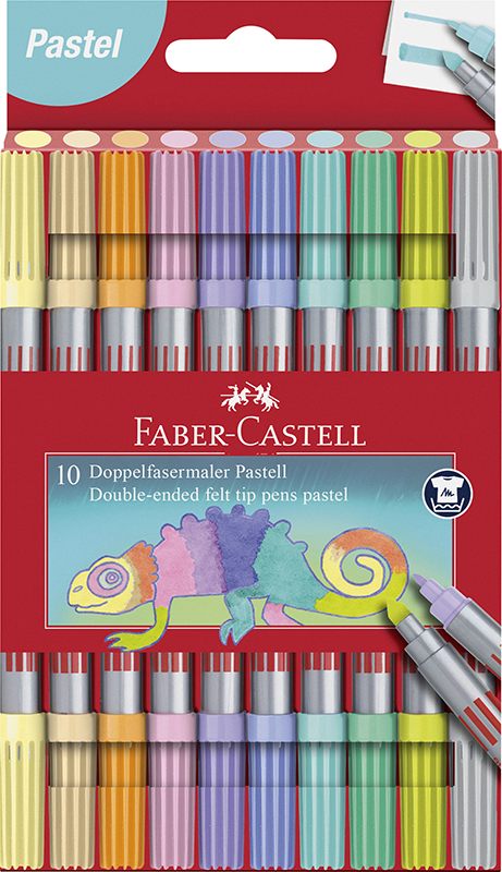Image of Fiberpennset Faber-Castell Redline Dubbelspets 10x pastel 151112 4005401511120