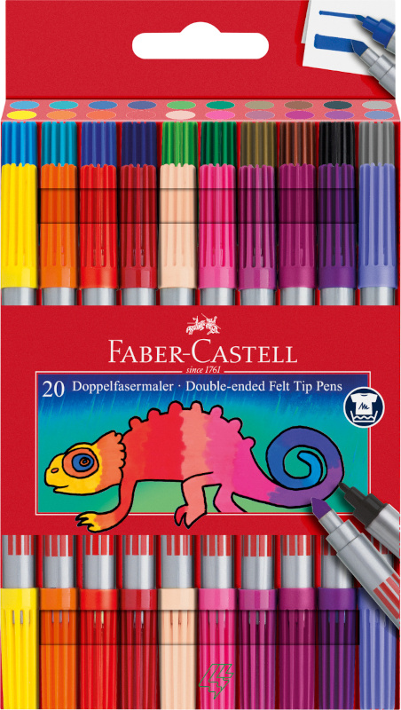 Image of Fiberpennset Faber-Castell Redline Dubbelspets Etui/20 st (5F) 151119 4005401511199