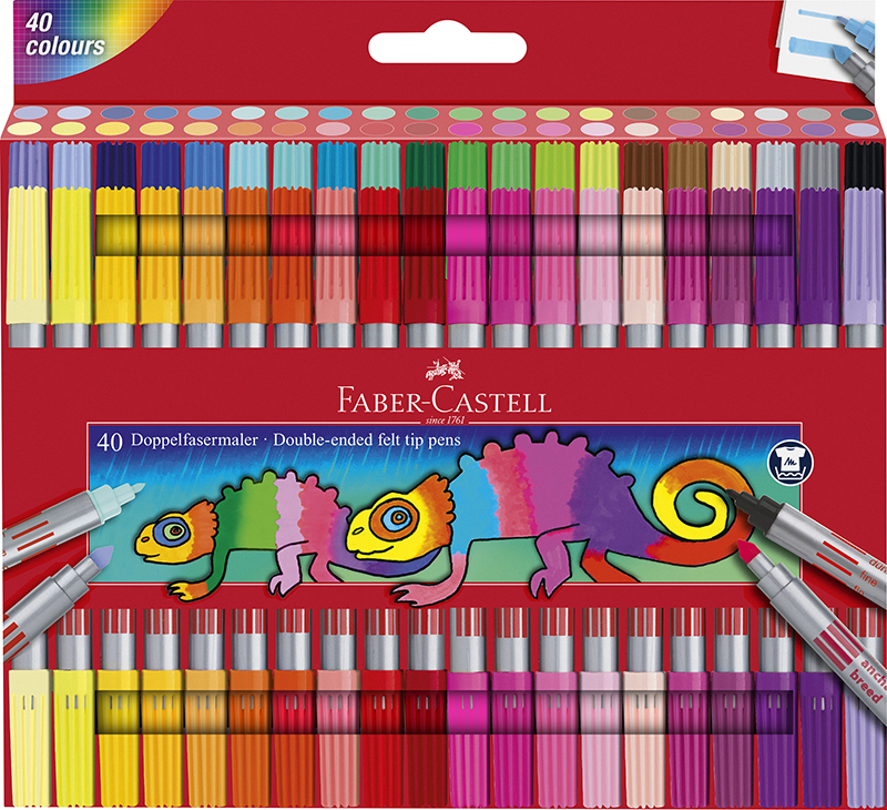 Image of Fiberpennset Faber-Castell Redline Dubbelspets  40x 151140 4005401511403