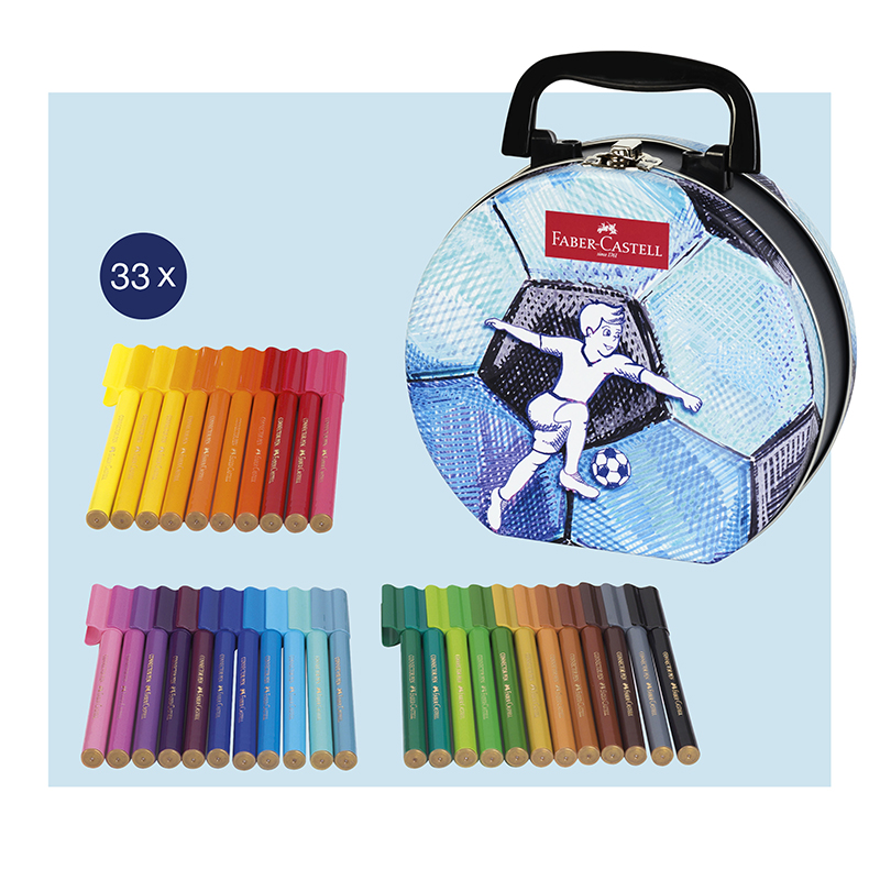 Image of Fiberpennset Faber-Castell Redline Felt tip pen Connector suitcase soccer 155538 4005401555384