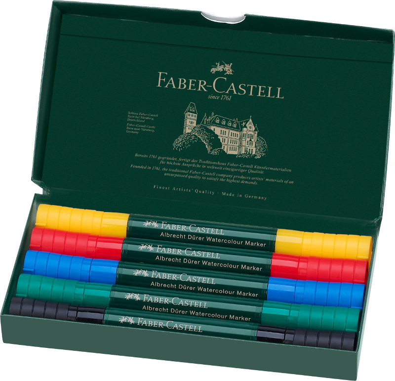 Image of Akvarellmarkerset Faber-Castell Albrecht Dürer 5 pennor (5F) 160305 4005401603054