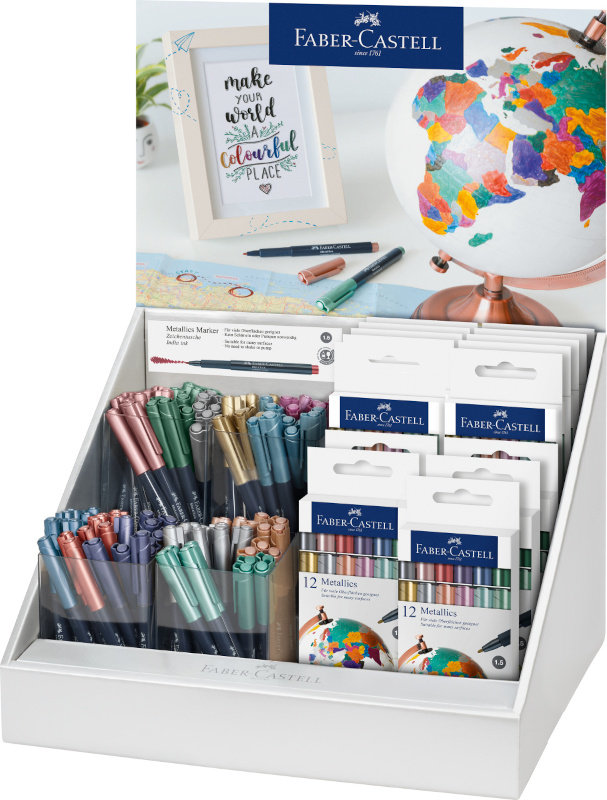 Image of Fiberpenna Faber-Castell Metallic Marker - familjedisplay 160714 4005401607144