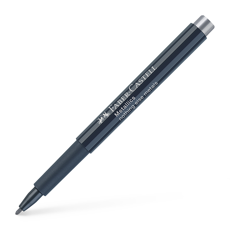 Image of Fiberpenna Faber-Castell Metallics marker colour 251 Metallic Silver 1,5mm  (10F) 160751 4005401607519
