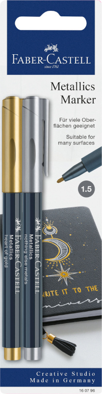 Image of Fiberpennset Faber-Castell Metallics marker BC colour 250/251 160796 4005401607960