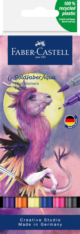 Image of Akvarellpennset Goldfaber Aqua Dual Marker 6x Fantasy (5F) 164526 4005401645269