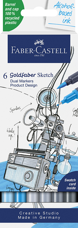 Image of Sketch Marker Faber-Castell Goldfaber 6ct set prod. design 164806 4005401648062