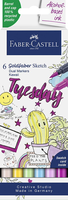 Image of Sketch Marker Faber-Castell Goldfaber 6ct set Kawaii 164811 4005401648116