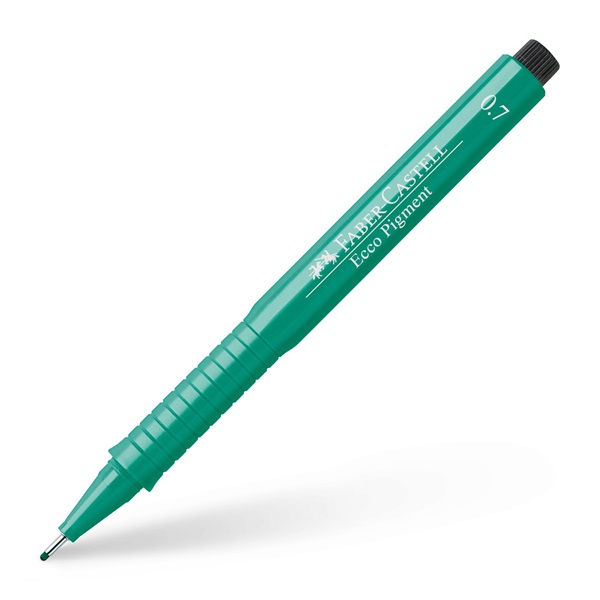 Image of Ritpenna Faber-Castell Ecco Pigment GREEN 0,7mm (10F) 166763 4005401667636