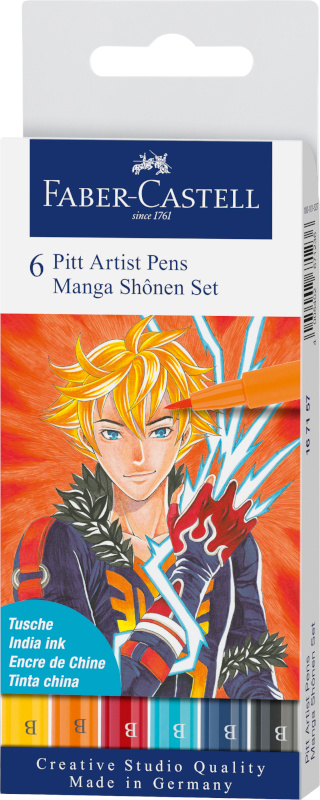 Image of Ritpennset Faber-Castell Pitt Artist Manga 6 pennor Shônen  (5F) 167157 4005401671572