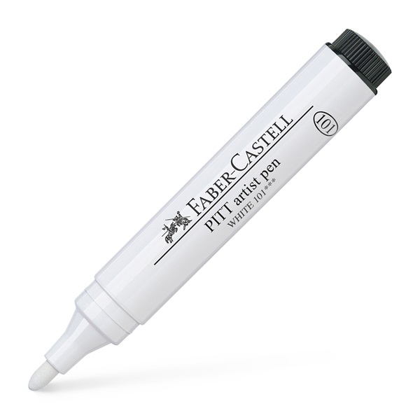 Image of Ritpenna Faber-Castell PITT Artist pen Bullet nib 2,5mm White 101 (4F) 167601 4005401676010