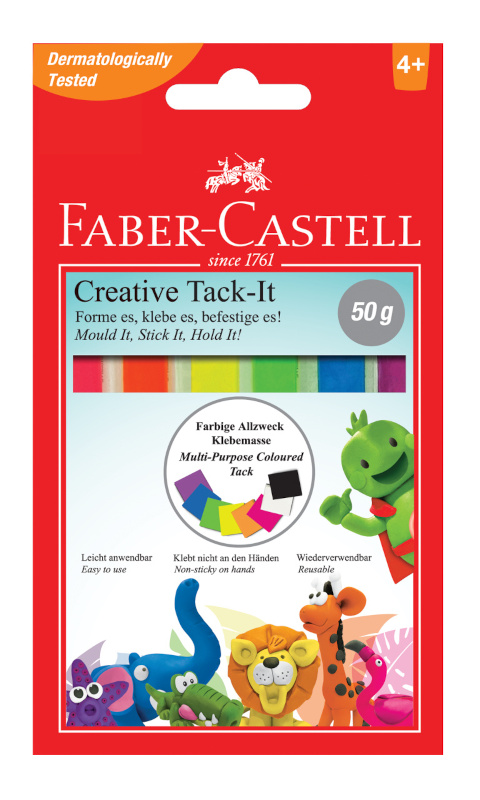 Image of Häftmassa Faber-Castell Tack-it Creative 6 fäger, 50 g (25F) 187094 9556089794503