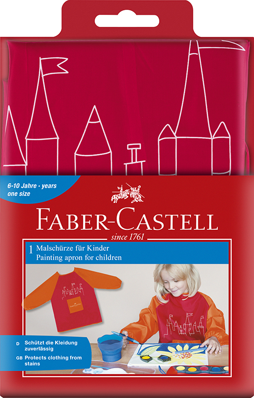 Image of Förkläde Faber-Castell Painting apron 4 young artist red/orange 201204 4005402012046
