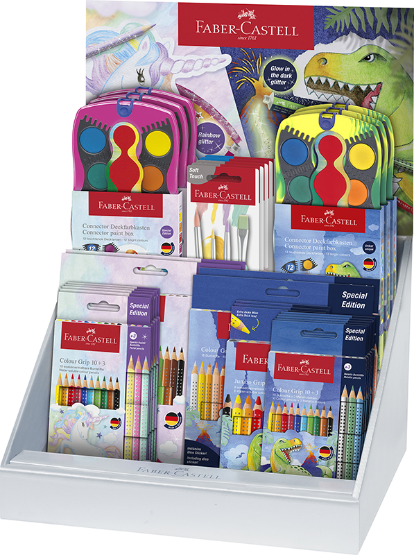 Image of Ställ Färgpennset Faber-Castell Redline CP Colour Grip dinosaurus/inicorn 201547 4005402015474