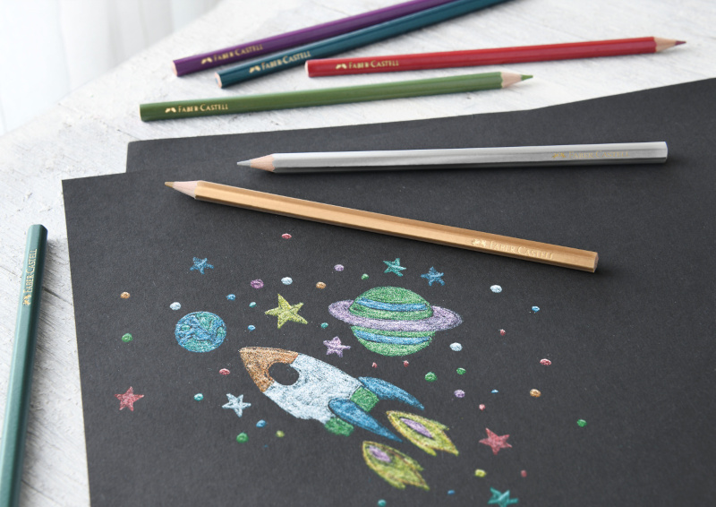 Image of Färgpenna Faber-Castell Redline Metallic etui med 10 färger (5F) 201583 4005402015832