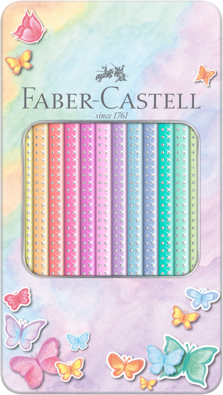 Image of Färgpennset Faber-Castell Col.pencil Sparkle tin 12 färger 201910 4005402019106