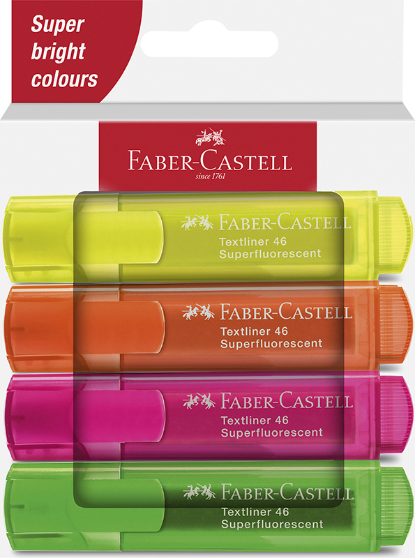 Image of Överstrykningspennset Faber-Castell Highlighter TL 46 SF wallet of 4 254644 4005402546442