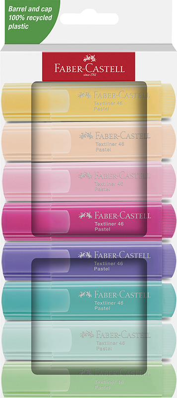 Image of Överstrykningspennset Faber-Castell Highlighter TL 46 Pastel wallet of 8 254658 4005402546589