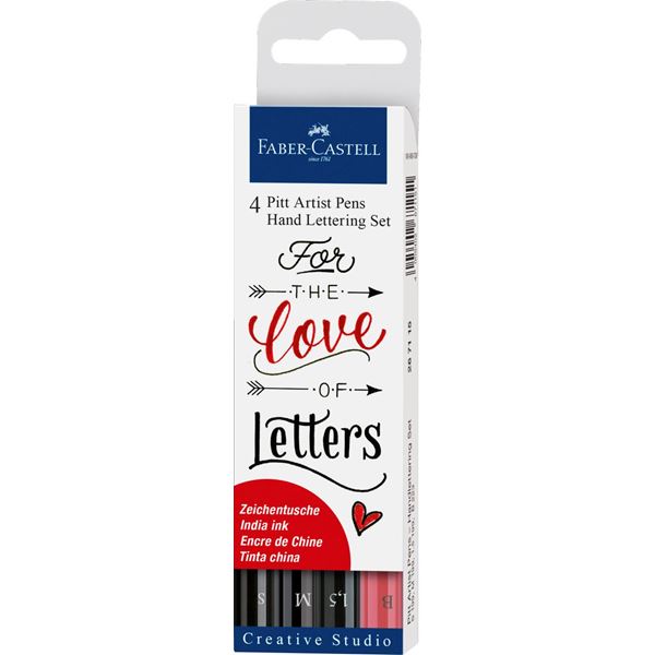 Image of Ritpenna Faber-Castell PITT Artist Handlettering 4 sorterade 267115 4005402671151