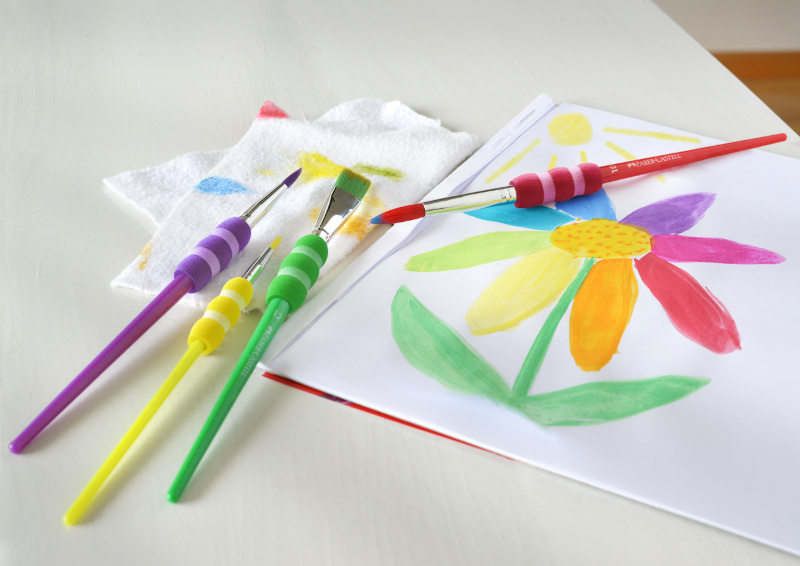 Image of Penselset Faber-Castell Soft Grip 4 Storlekar blister (10F) 481600 4005401816003