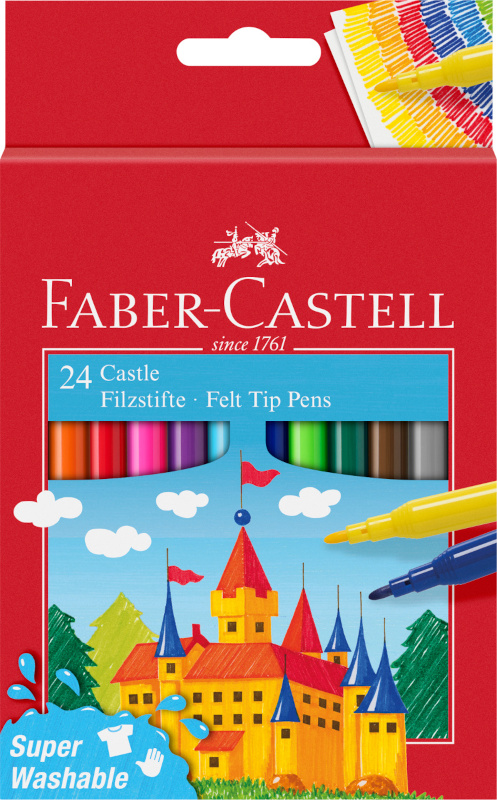 Image of Fiberpennset Faber-Castell Redline Slott pappetui med 24 st (6F) 554202 4005405542021