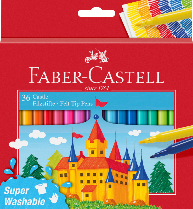 Image of Fiberpennset Faber-Castell Redline Slott pappetui med 36 st (6F) 554203 4005405542038