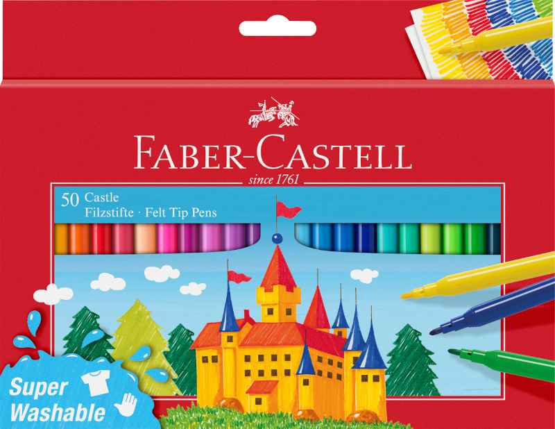 Image of Fiberpennset Faber-Castell Redline Slott pappetui med 50 st (6F) 554204 4005405542045