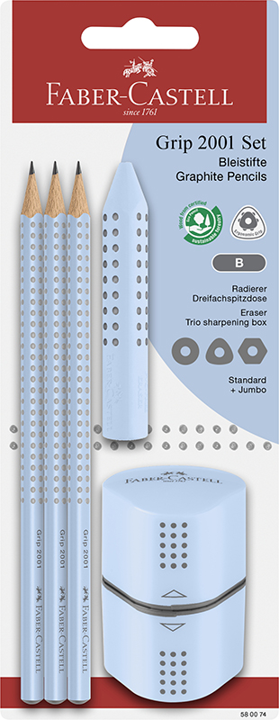 Image of Pennset Faber-Castell Grip 2001 sky blue blister card (10F) 580074 4005405800749