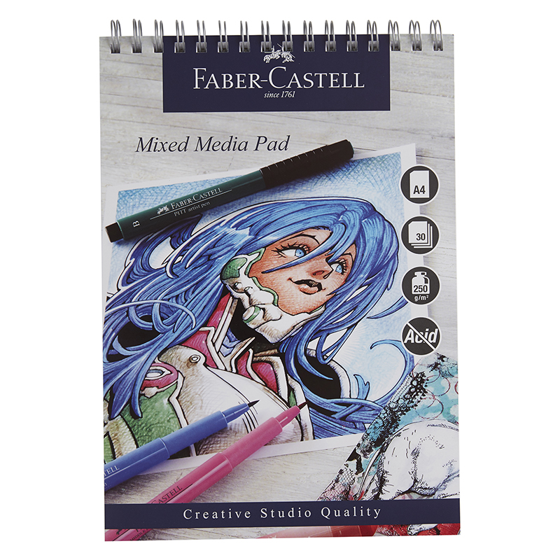 Image of Ritblock Faber-Castell A4 Mixed Media Pad 250gr 30 ark Spiral (5F) 791419 5022510791419