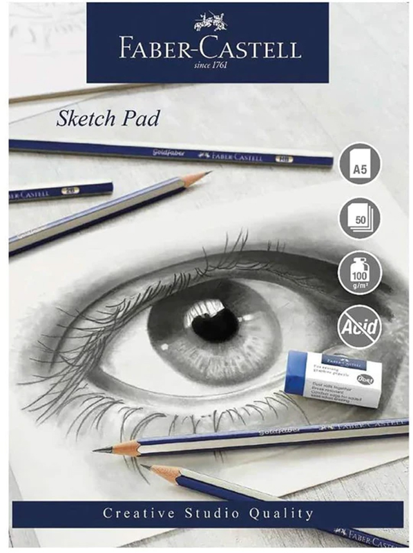 Image of Skissblock Faber-Castell A5 Sketch Pad 100gr 50 ark Limmat (5F) 793017 5022510793017